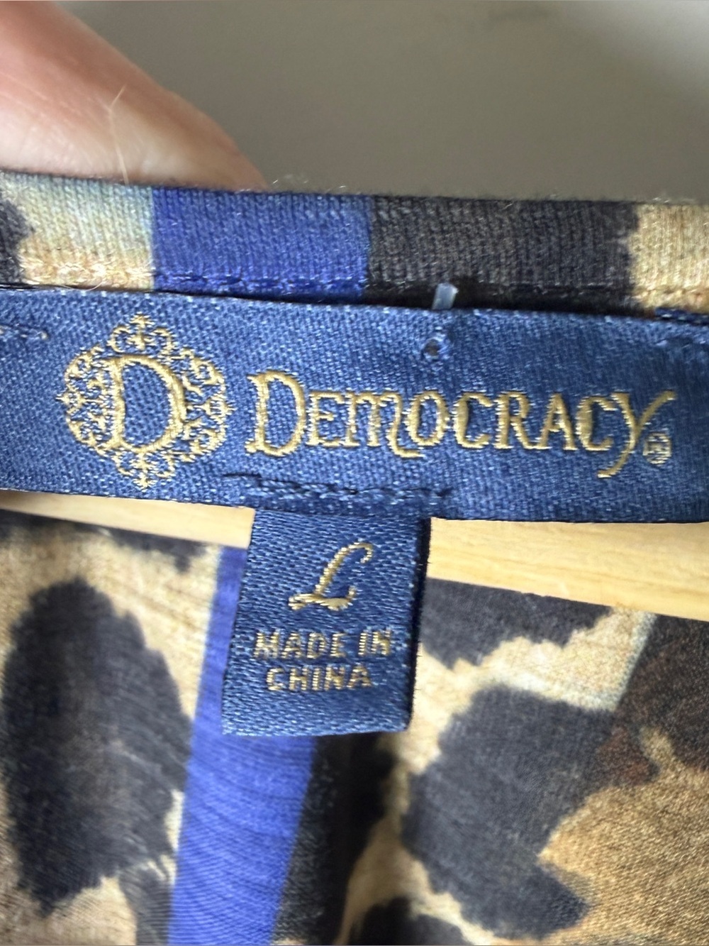 Democracy Leopard Scarf Print Asymmetric Tunic Cobalt Blue Dopamine Dressing L - Picture 5 of 9